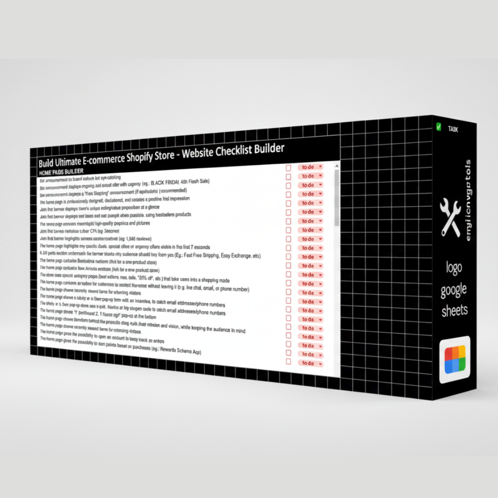 Build Ultimate E-commerce Shopify Store - Website Checklist Builder