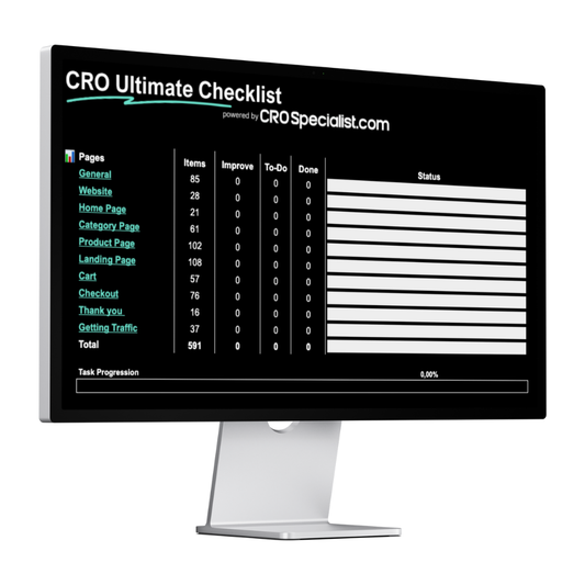 CRO Ultimate E-commerce Checklist Conversion rate optimization Toolkit