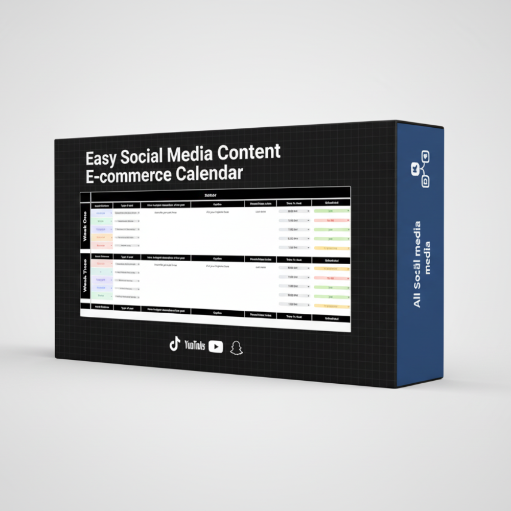 Easy Social Media Content E-commerce Calendar