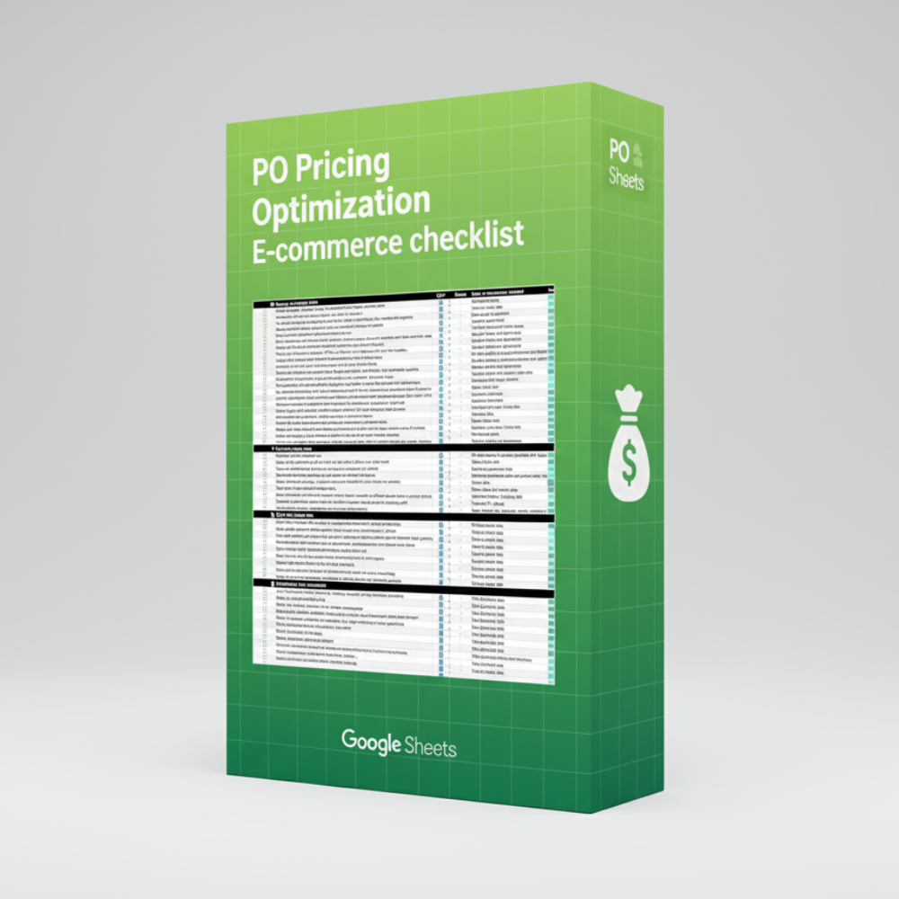 PO Pricing Optimization E-commerce checklist