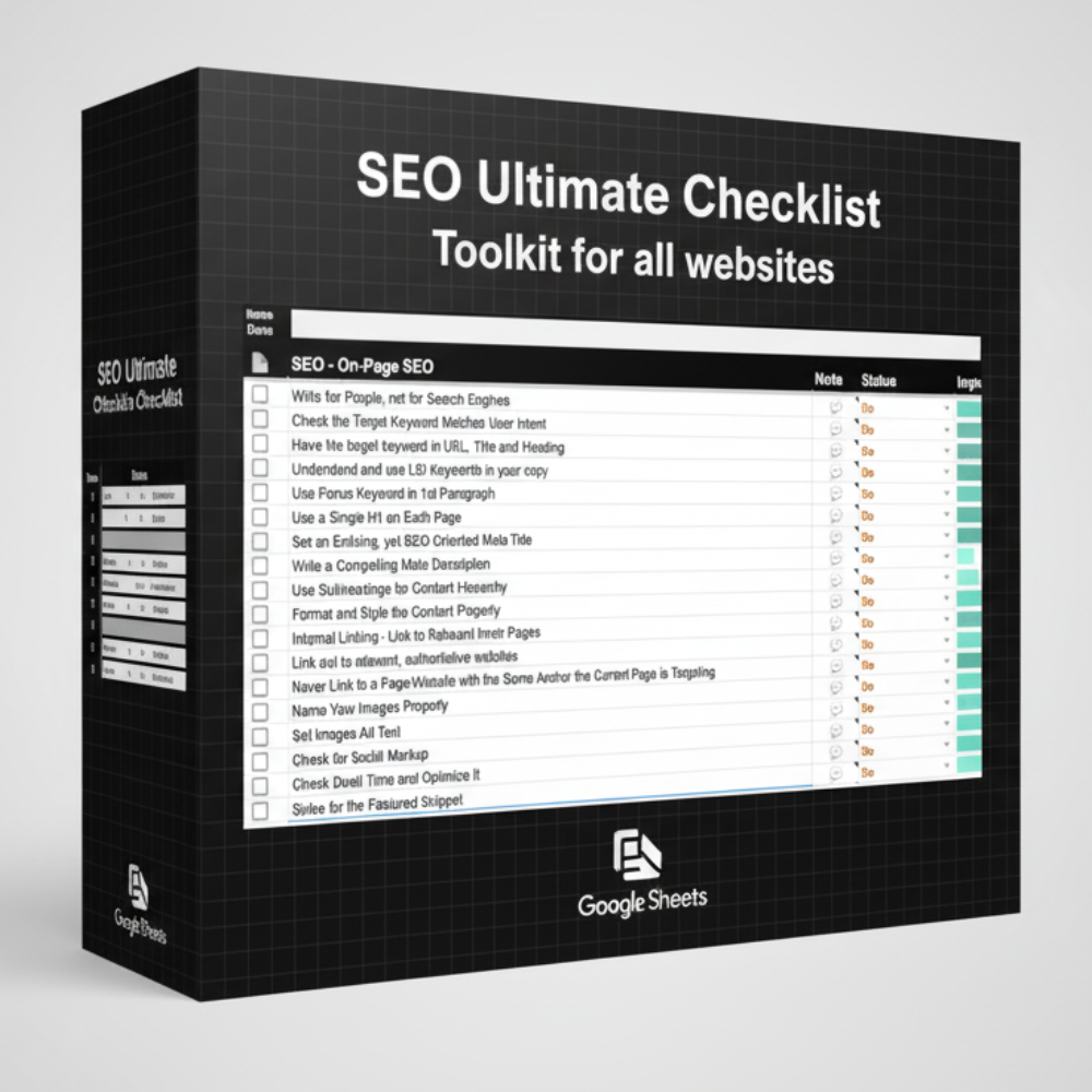SEO Ultimate Checklist Toolkit for all websites
