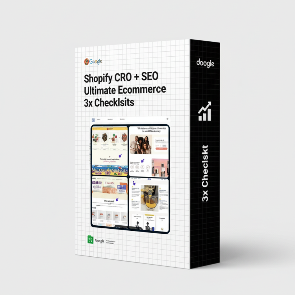 Shopify CRO + SEO Ultimate Ecommerce Advanced 3x Checklists